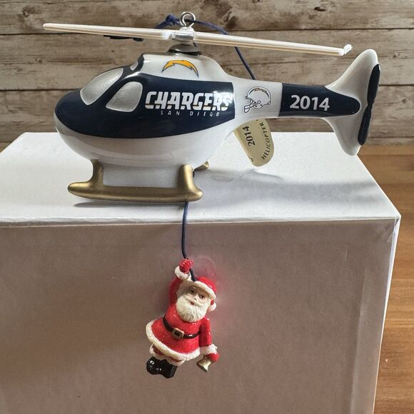 2014 San Diego Chargers Helicopter Ride Ornament Danbury Mint -- Original Box - Picture 1 of 6